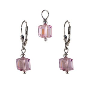 Souprava se Swarovski Elements kostky 39032.4 Rose AB,Souprava se Swarovski Elements kostky 39032.4 Rose AB