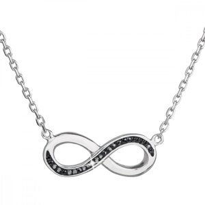 Stříbrný náhrdelník s krystaly Swarovski černé infinity, nekonečno 32023.5 Hematite,Stříbrný náhrdelník s krystaly Swarovski černé infinity, nekonečno