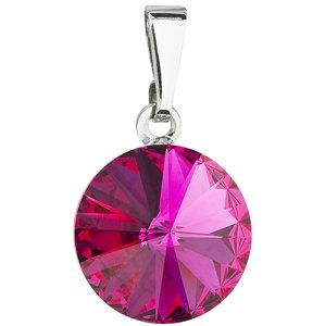 Přívěsek tmavě růžový Rivoli se Swarovski Elements Fuchsia 12 mm,Přívěsek tmavě růžový Rivoli se Swarovski Elements Fuchsia 12 mm