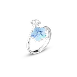 Prsten se Swarovski Elements modrá květinka Aqua,Prsten se Swarovski Elements modrá květinka Aqua