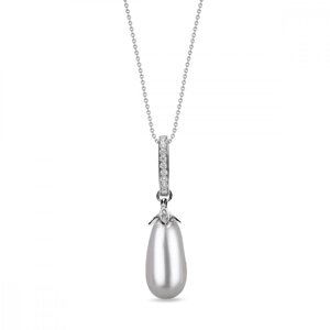 Náhrdelník se Swarovski Elements perla Light Grey,Náhrdelník se Swarovski Elements perla Light Grey