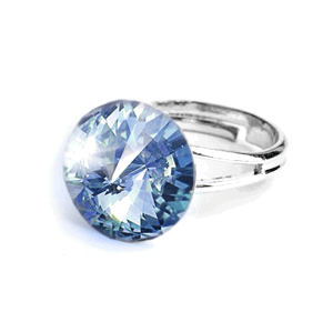 Prsten modrý Rivoli se Swarovski Elements Light Sapphire 12 mm,Prsten modrý Rivoli se Swarovski Elements Light Sapphire 12 mm
