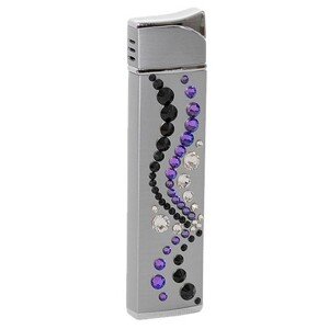 Zapalovač se Swarovski Elements fialová vlnka EL-53.6 Wave Black Violet,Zapalovač se Swarovski Elements fialová vlnka EL-53.6 Wave Black Violet