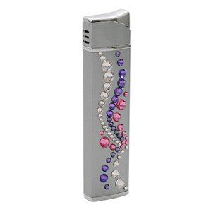 Zapalovač se Swarovski Elements fialová vlnka EL-53.7 Wave Violet Rose,Zapalovač se Swarovski Elements fialová vlnka EL-53.7 Wave Violet Rose