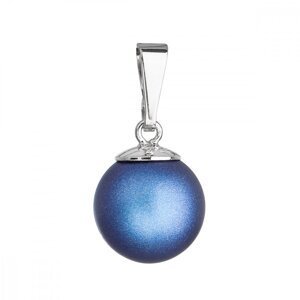 Stříbrný přívěšek s kulatou tmavě modrou matnou Swarovski perlou 34150.3 Dark Blue,Stříbrný přívěšek s kulatou tmavě modrou matnou Swarovski perlou 34