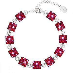 Stříbrný náramek se Swarovski krystaly červený 33047.3 Cherry,Stříbrný náramek se Swarovski krystaly červený 33047.3 Cherry