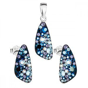 Sada šperků s krystaly Swarovski náušnice a přívěsek modrý 39167.3 Blue Style,Sada šperků s krystaly Swarovski náušnice a přívěsek modrý 39167.3 Blue