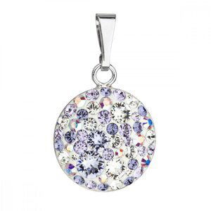 Stříbrný přívěsek s krystaly Swarovski fialový kulatý 34225.3 Violet,Stříbrný přívěsek s krystaly Swarovski fialový kulatý 34225.3 Violet