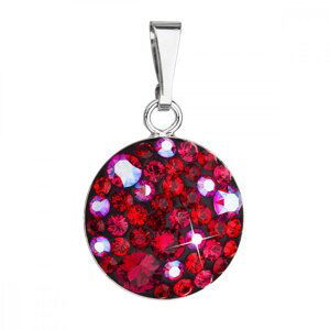 Stříbrný přívěsek s krystaly Swarovski červený kulatý 34225.3 Cherry,Stříbrný přívěsek s krystaly Swarovski červený kulatý 34225.3 Cherry