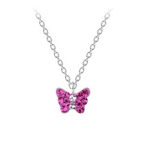 Dětský stříbrný náhrdelník s motýlem