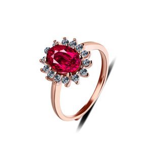 Stříbrný prsten Rebeka s červeným kamenem