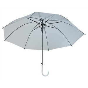 Malatec Automatický Průhledný Deštník s Zahnutou Rukojetí, Transparentní Bílá, 93/71.5 cm