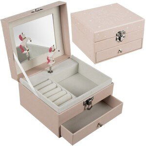 Kruzzel Šperkovnice s hudebním boxem Jednorožec, růžová, karton, 15x9x13 cm