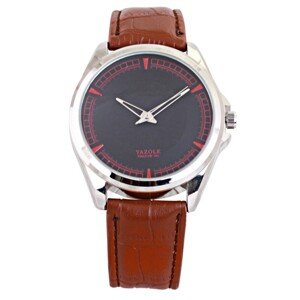 Pánské hodinky Yazole Black Dial Brown Strap ZM187CZBR