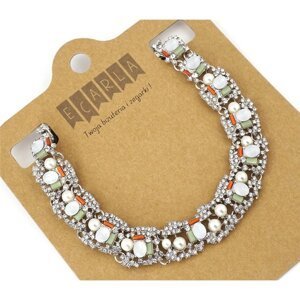 Bílý křišťálový náhrdelník s perlou