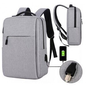 Plecak na laptop sportowy USB szary PL154SZ