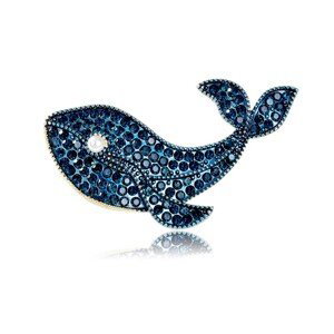 Křišťálová velryba Ozdobná brož BZ135