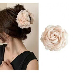 Flamenco Mystique Spona do vlasů velká XL květina krémová růže 9cm SP288K