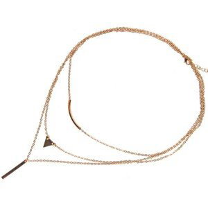 Dámský náhrdelník s jemným trojúhelníkovým řetízkem, stříbrný/zlatý, délka 30+5 cm