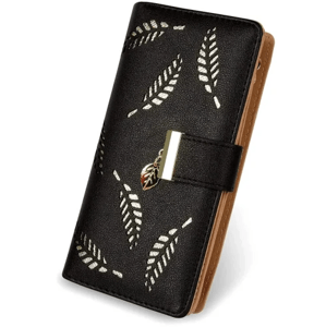 Elegantní Dámská Peněženka na Zip, Černo-Zlatá, z Ekologické umělé kůže, 18.5x9.5x3 cm