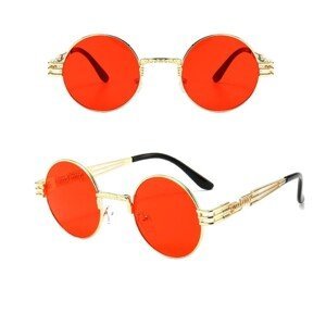 Unisex Steampunkové Retro Sluneční Brýle, Kulaté, Kovové, UV 400 Filtr