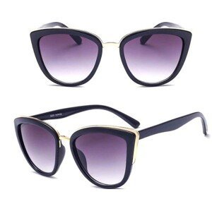 Dámské sluneční brýle kočičího stylu, zlaté kovové vložky, UV filtr 400 kat. 3, tyrkysová/hnědooranžová skla