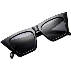 Velké čtvercové dámské sluneční brýle s kočičíma očima, plast, černá barva, UV400 filtr kat. 3
