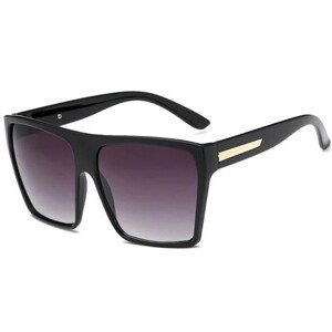 Oversize Dámské Sluneční Brýle, Čtvercové, Černé, Plastový Rám, UV400 Filtr