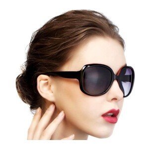 Velké dámské sluneční brýle Flyback, černé, plastové s UV400 filtrem
