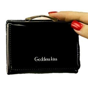 Malá dámská peněženka s holografickým vzorem, černá, ekologická umělá kůže a plast, 10.5x8.5x3 cm