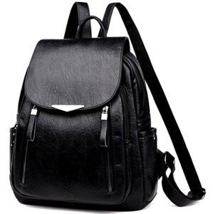 Velký městský batoh z tvrdé kvalitní umělé kůže, černé barvy kování, 33x30x12 cm