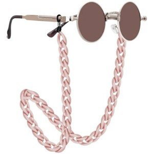 Elegantní Plastový řetízek na brýle, světle růžová barva, délka 75 cm