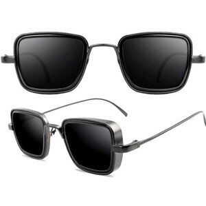 Unisex Retro Pilotní Sluneční Brýle, Stříbrná Kovová Barva, UV Ochrana 400 Kategorie 3, Velikost 52x45 mm