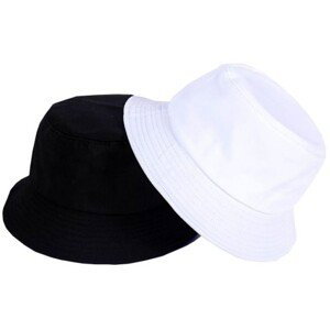 Oboustranný Klobouk BUCKET HAT, bílá/černá, polyester/bavlna, univerzální velikost 55-59 cm