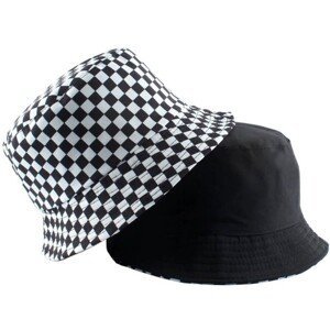 Oboustranný Klobouk FISHER BUCKET HAT, černobílá kartáčovaná, polyester/bavlna, univerzální velikost 55-59 cm