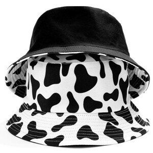 Oboustranný Rybářský Klobouk BUCKET HAT, Bílá/Černá, Polyester/Bavlna, Univerzální Velikost 55-59 cm