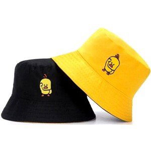 Oboustranný Klobouk BUCKET HAT, žlutá/černá, polyester/bavlna, 55-59 cm