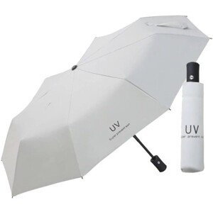 Automatický skládací deštník pro dámy LIBERTY, modrý s klenoty, ANTI-UV materiál, s pouzdrem na přenášení