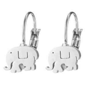 Náušnice Boho Elephant z chirurgické oceli 316L, stříbrné, 1 cm x 1 cm