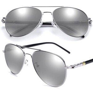 Polarizační Sluneční Brýle Piloti s Zrcadlovými Čočkami, Kovové Panty, UV-400 Ochrana