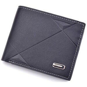 Pánská skládací peněženka z ekologické kůže, černá, 12 přihrádek, 10x12x1.5 cm