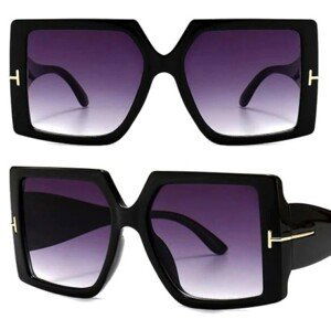 Velké moderní dámské brýle, zdobené, plastové, UV400 filtr