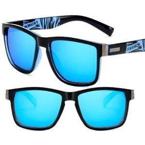 Pánské čtvercové polarizační sluneční brýle, zrcadlové, UV-400 filtr, kovové panty
