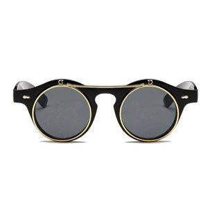 Steampunk Retro Otevíratelné Sluneční Brýle, Kovový Rám, UV Filtr 400, Velikost 14.5x14 cm