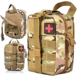 Vojenská lékárnička MOLLE Tactical Rescue Pouch, nepromokavý nylon, 21x15x10 cm, černá