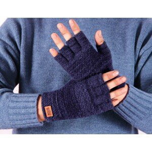 Pánské zimní rukavice s palčáky, tmavě modré, akrylová příze, 17.5x10 cm