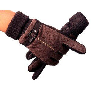 Pánské zimní semišové rukavice s dotykovou funkcí, hnědé, univerzální velikost, materiál: 40% kvalitní umělé kůže, 60% polyester