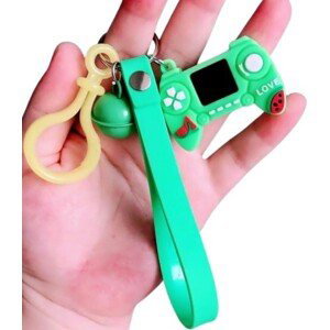 Klíčenka PlayS Bags, mátová barva, gumový přívěsek s kovovým zvonečkem 2,5 mm