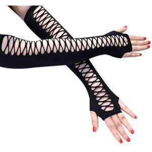 Dlouhé elastické rukavice v gotickém stylu, černé, univerzální velikost, maximální délka 41 cm
