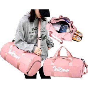 Sportovní taška na trénink v tělocvičně, růžová, nylon, 46x24x24 cm